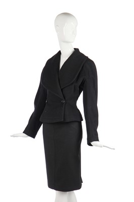 Lot 178 - An Azzedine Alaïa black wool double-breasted jacket, circa 1986
