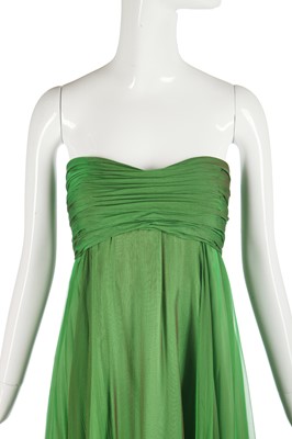 Lot 197 - A changeant green/purple silk-chiffon evening gown, 1990s