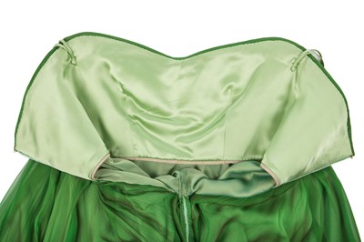 Lot 197 - A changeant green/purple silk-chiffon evening gown, 1990s