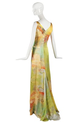 Lot 197 - A changeant green/purple silk-chiffon evening gown, 1990s