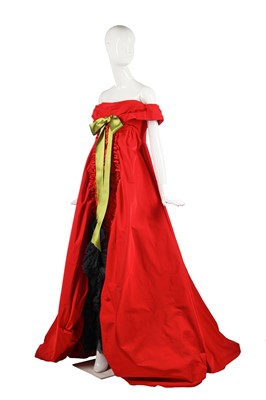 Lot 196 - A scarlet taffeta fancy dress gown in 18th century style, 2008