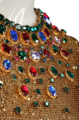 Lot 298 - A fine and rare Yves Saint Laurent couture bejewelled gold sequined dress, Autumn-Winter 1966