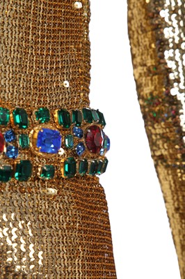 Lot 298 - A fine and rare Yves Saint Laurent couture bejewelled gold sequined dress, Autumn-Winter 1966