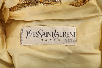 Lot 298 - A fine and rare Yves Saint Laurent couture bejewelled gold sequined dress, Autumn-Winter 1966