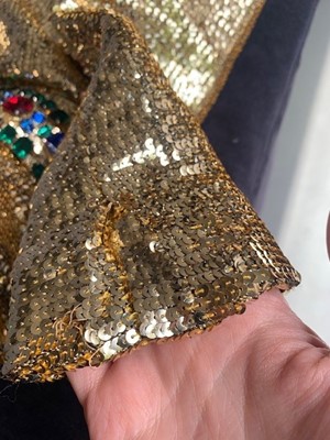 Lot 298 - A fine and rare Yves Saint Laurent couture bejewelled gold sequined dress, Autumn-Winter 1966