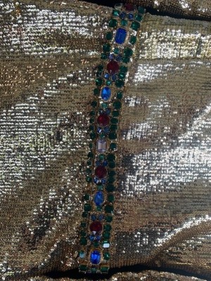Lot 298 - A fine and rare Yves Saint Laurent couture bejewelled gold sequined dress, Autumn-Winter 1966