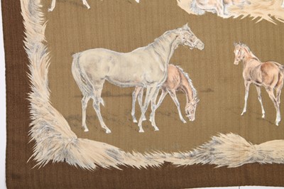 Lot 48 - Two Hermès printed silk-cashmere blend scarves, probably 1990s