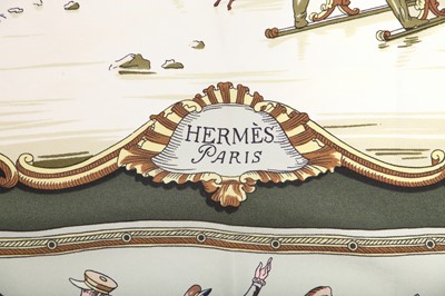 Lot 48 - Two Hermès printed silk-cashmere blend scarves, probably 1990s