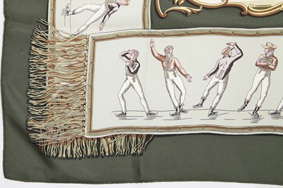 Lot 48 - Two Hermès printed silk-cashmere blend scarves, probably 1990s