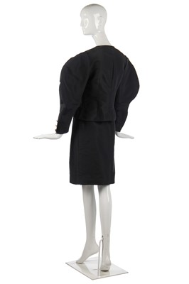Lot 32 - A Chanel by Karl Lagerfeld black faille cocktail suit, Autumn-Winter 1988