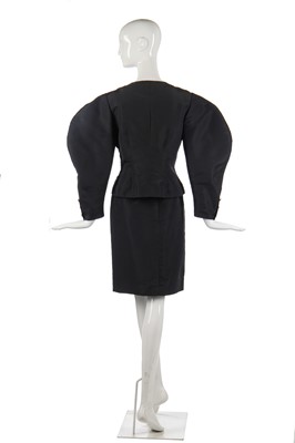Lot 32 - A Chanel by Karl Lagerfeld black faille cocktail suit, Autumn-Winter 1988