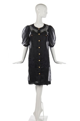 Lot 33 - A Chanel by Karl Lagerfeld black organza dinner dress, late 1980s