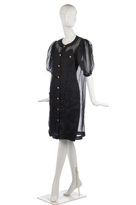 Lot 33 - A Chanel by Karl Lagerfeld black organza dinner dress, late 1980s