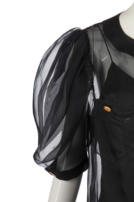 Lot 33 - A Chanel by Karl Lagerfeld black organza dinner dress, late 1980s