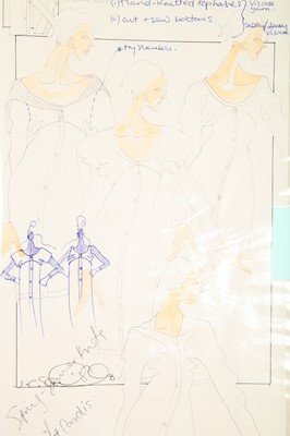 Lot 372 - John Galliano original fashion sketches, Spring-Summer 1987 collection