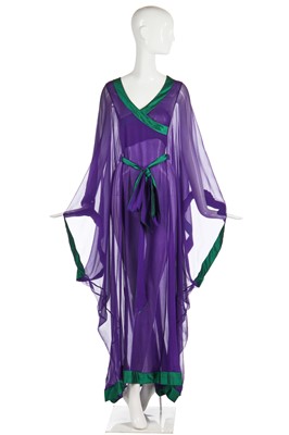 Lot 314 - A Thea Porter purple chiffon abaya, 1970s