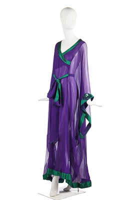 Lot 314 - A Thea Porter purple chiffon abaya, 1970s
