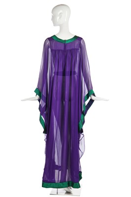 Lot 314 - A Thea Porter purple chiffon abaya, 1970s