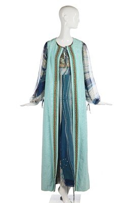 Lot 310 - A Thea Porter dress in marbled-print chiffon, 1970s