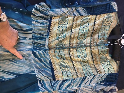 Lot 310 - A Thea Porter dress in marbled-print chiffon, 1970s