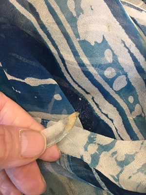 Lot 310 - A Thea Porter dress in marbled-print chiffon, 1970s