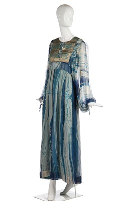 Lot 310 - A Thea Porter dress in marbled-print chiffon, 1970s