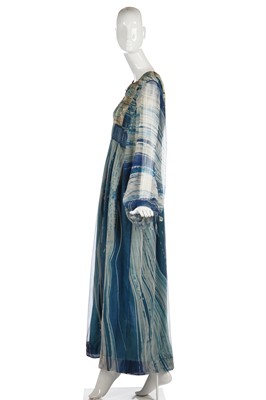Lot 310 - A Thea Porter dress in marbled-print chiffon, 1970s