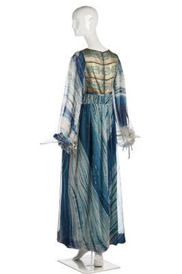 Lot 310 - A Thea Porter dress in marbled-print chiffon, 1970s