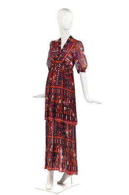 Lot 316 - A Thea Porter 'Samawa' printed chiffon dress, 1972