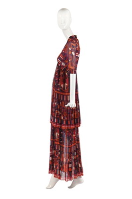Lot 316 - A Thea Porter 'Samawa' printed chiffon dress, 1972