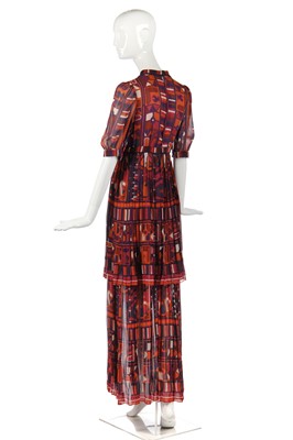 Lot 316 - A Thea Porter 'Samawa' printed chiffon dress, 1972
