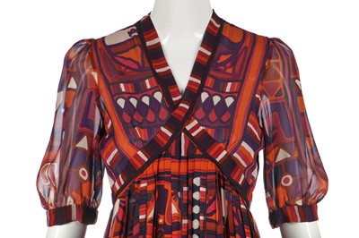 Lot 316 - A Thea Porter 'Samawa' printed chiffon dress, 1972