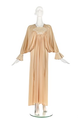 Lot 324 - Nina Baden-Semper's Bill Gibb cream Quiana jersey evening dress, Spring-Summer 1973