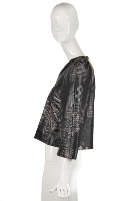 Lot 323 - Nina Baden-Semper's rare Bill Gibb printed leather jacket, circa 1972