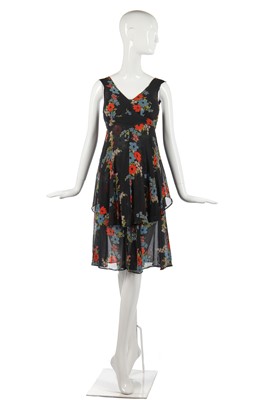 Lot 332 - An Ossie Clark/Celia Birtwell for Radley floral printed chiffon dress, mid-1970s