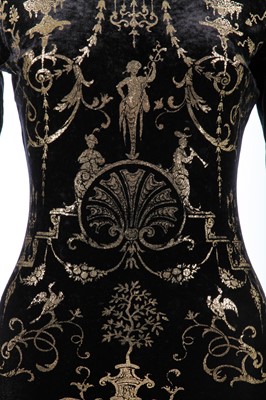 Lot 387 - A Vivienne Westwood boulle-stencilled velvet dress, 'Portrait' collection, Autumn-Winter 1990-91