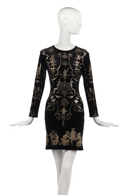 Lot 387 - A Vivienne Westwood boulle-stencilled velvet dress, 'Portrait' collection, Autumn-Winter 1990-91
