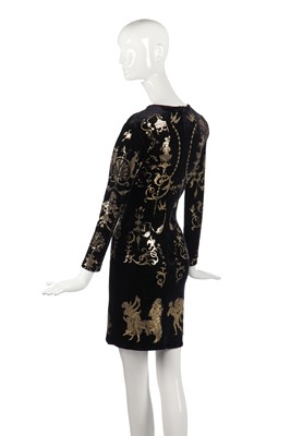 Lot 387 - A Vivienne Westwood boulle-stencilled velvet dress, 'Portrait' collection, Autumn-Winter 1990-91
