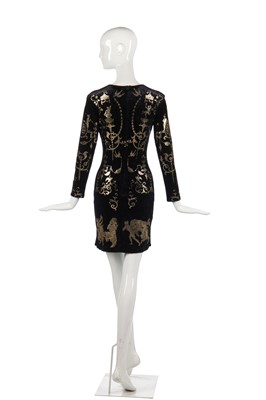 Lot 387 - A Vivienne Westwood boulle-stencilled velvet dress, 'Portrait' collection, Autumn-Winter 1990-91