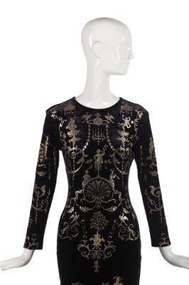Lot 387 - A Vivienne Westwood boulle-stencilled velvet dress, 'Portrait' collection, Autumn-Winter 1990-91