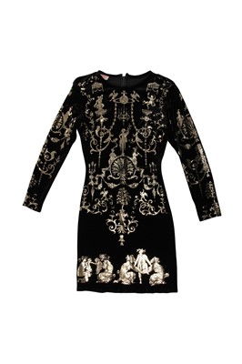 Lot 387 - A Vivienne Westwood boulle-stencilled velvet dress, 'Portrait' collection, Autumn-Winter 1990-91