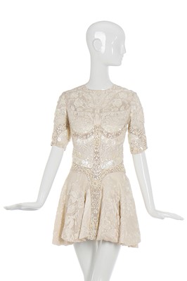 Lot 431 - Alexander McQueen by Sarah Burton beaded and embroidered ivory organza cocktail dress, Spring-Summer 2011