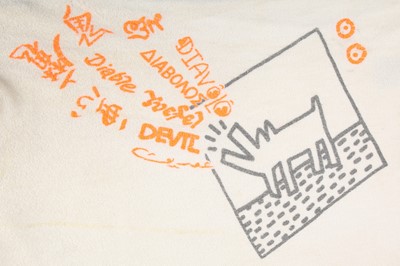 Lot 361 - A rare Vivienne Westwood/Malcolm McLaren and Keith Haring towelling shirt, 'Witches' collection, Autumn-Winter 1983-84