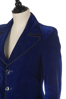 Lot 333 - A Granny Takes a Trip royal-blue velvet suit, circa 1970