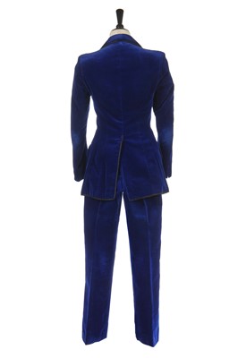 Lot 333 - A Granny Takes a Trip royal-blue velvet suit, circa 1970