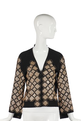 Lot 265 - A rare Jeanne Lanvin haute couture medieval-inspired black wool-crêpe evening jacket, Spring-Summer 1936