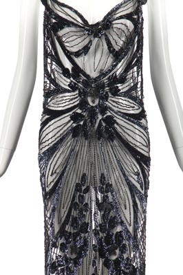 Lot 235 - A good beaded and sequined tulle evening dress, early 1920s