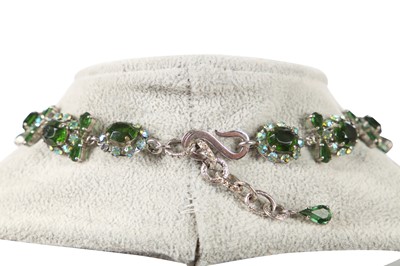 Lot 45 - A Dior necklace of faceted imitation emeralds, late 1950s-early 1960s