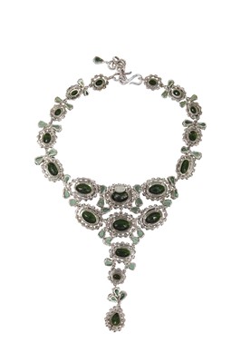 Lot 45 - A Dior necklace of faceted imitation emeralds, late 1950s-early 1960s
