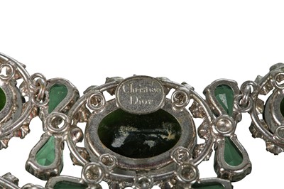 Lot 45 - A Dior necklace of faceted imitation emeralds, late 1950s-early 1960s